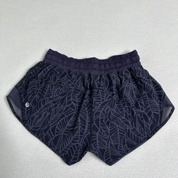 Lululemon Women's Size 4 Hotty Hot Short Pretty Palm Cadet Greyvy Cadet Blue - Picture 3 of 7